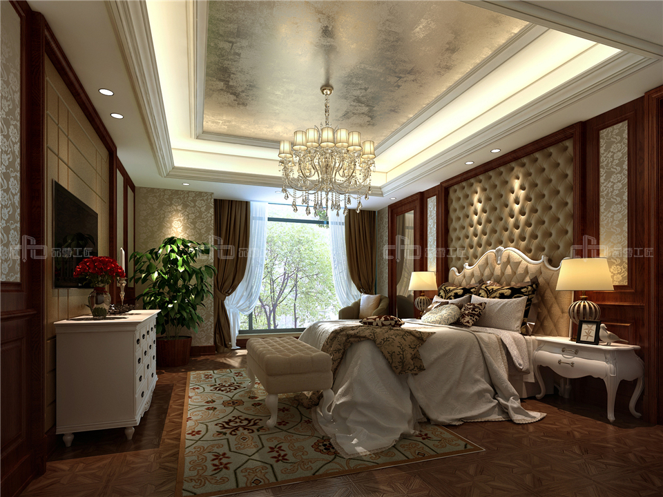 美式全屋整木定制風格，臥室效果圖大全(圖1)
