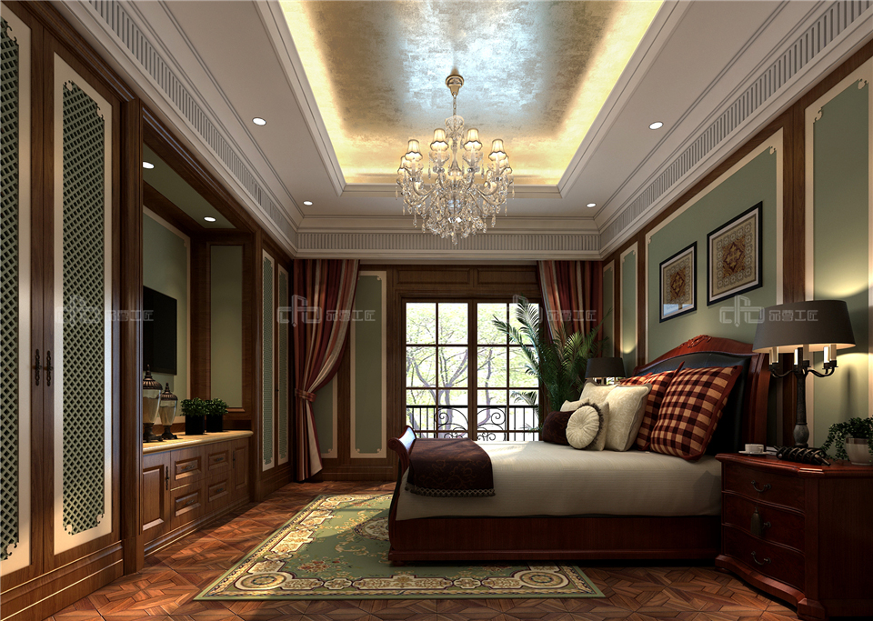 美式全屋整木定制風格，臥室效果圖大全(圖3)