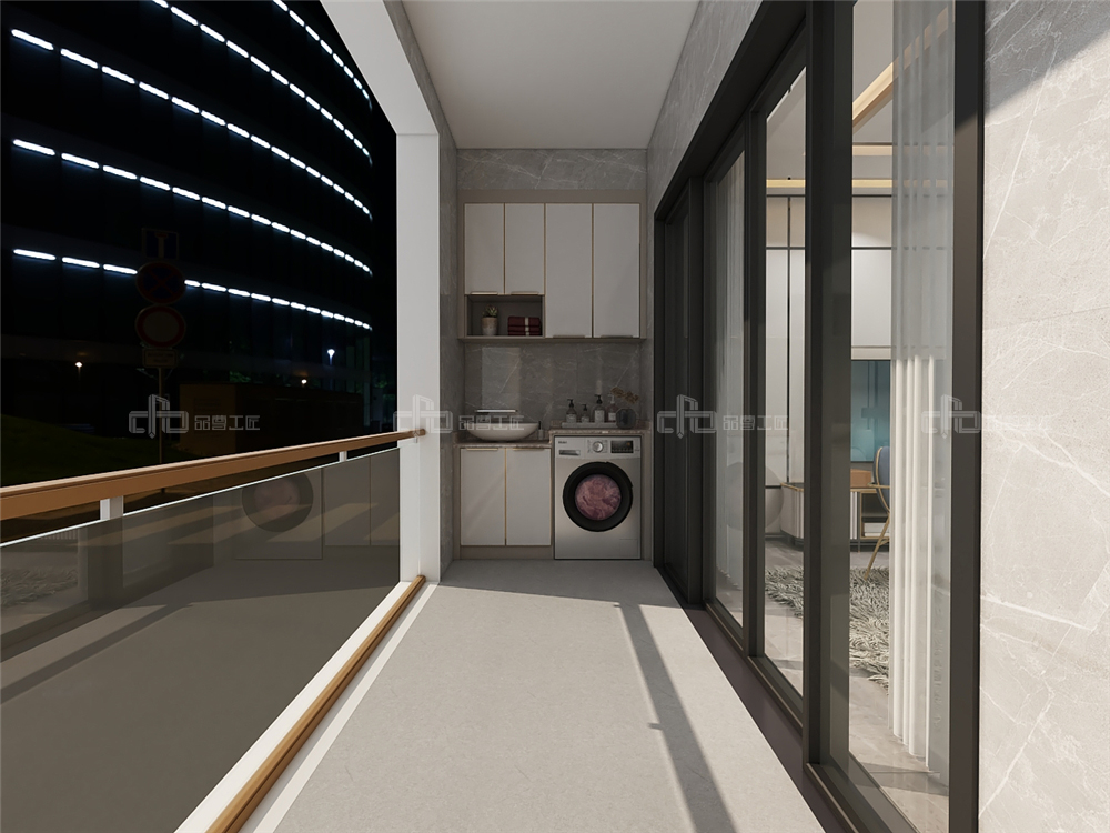 整木定制現代輕奢風格與金屬共舞,領略流光歲(圖6) 整木定制陽臺