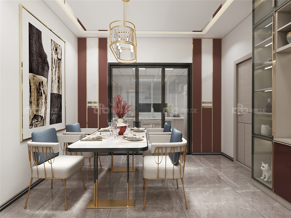 整木定制現代輕奢風格與金屬共舞,領略流光歲(圖8) 整木定制餐廳